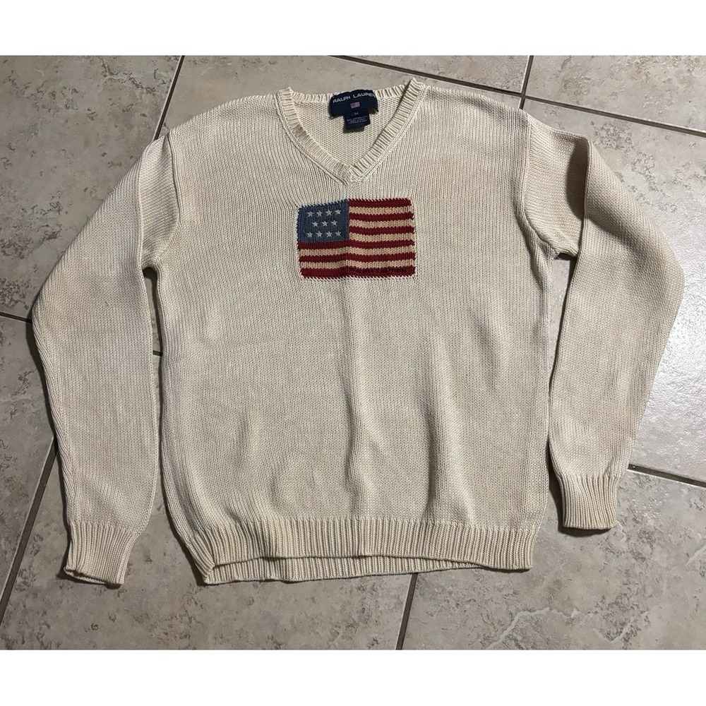 Polo Sport Ralph Lauren vintage vneck knit sweater size Meduim unisex - Picture 2 of 9